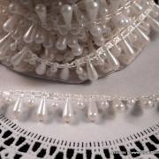 3 yards - Teardrop Pearls - Coconut (Ivory)