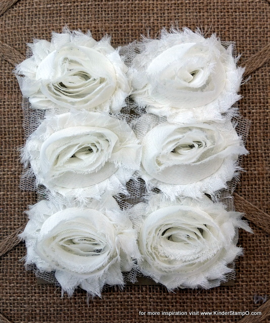 Six Shabby Chic Flowers - Coconut (Cream)