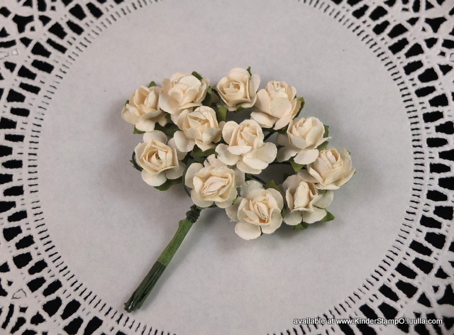 24 - Handmade Mulberry Paper Roses - Coconut (Ivory)