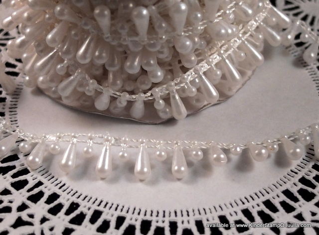 3 yards - Teardrop Pearls - Coconut (Ivory)