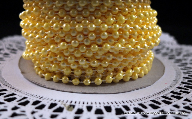 5 yards - 4mm Pearls - Sunshine (Yellow)