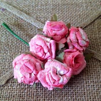 Hot Pink Cabbage Roses 